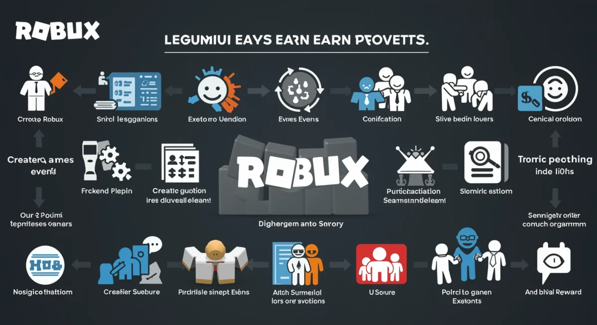 Infografía de métodos legítimos para ganar Robux