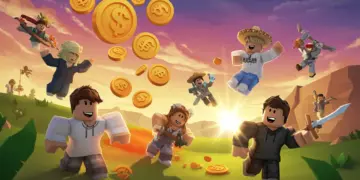 Jugadores mexicanos divirtiéndose en Roblox y ganando Robux en un entorno colorido y emocionante.