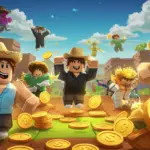 Jugadores de Roblox explorando un mundo virtual vibrante con elementos mexicanos, simbolizando la oportunidad de ganar Robux.