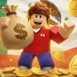 Personaje de Roblox feliz con Robux en México